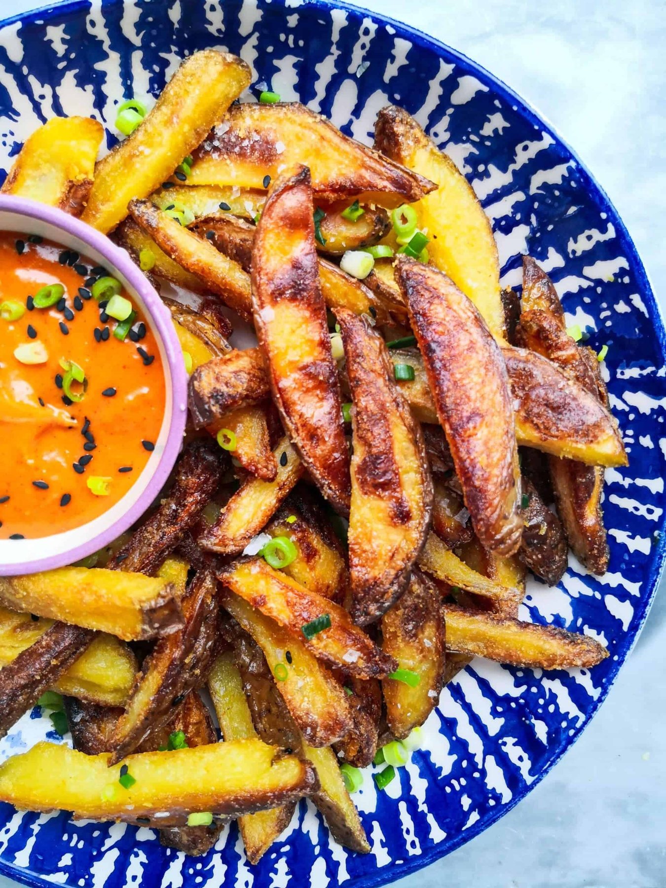 Crispy Oven Fries with Spicy Aioli