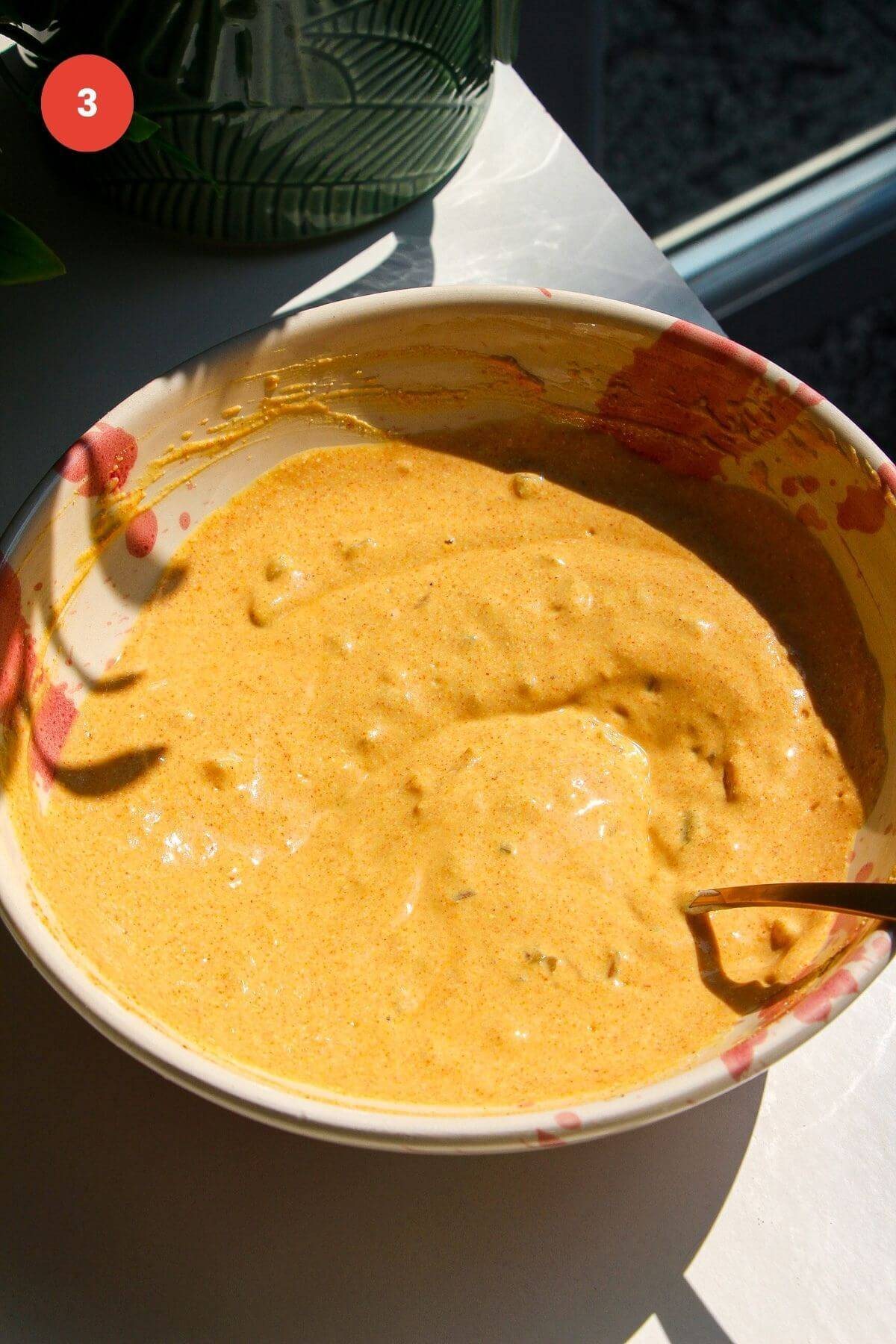 Burger sauce in a small bowl.