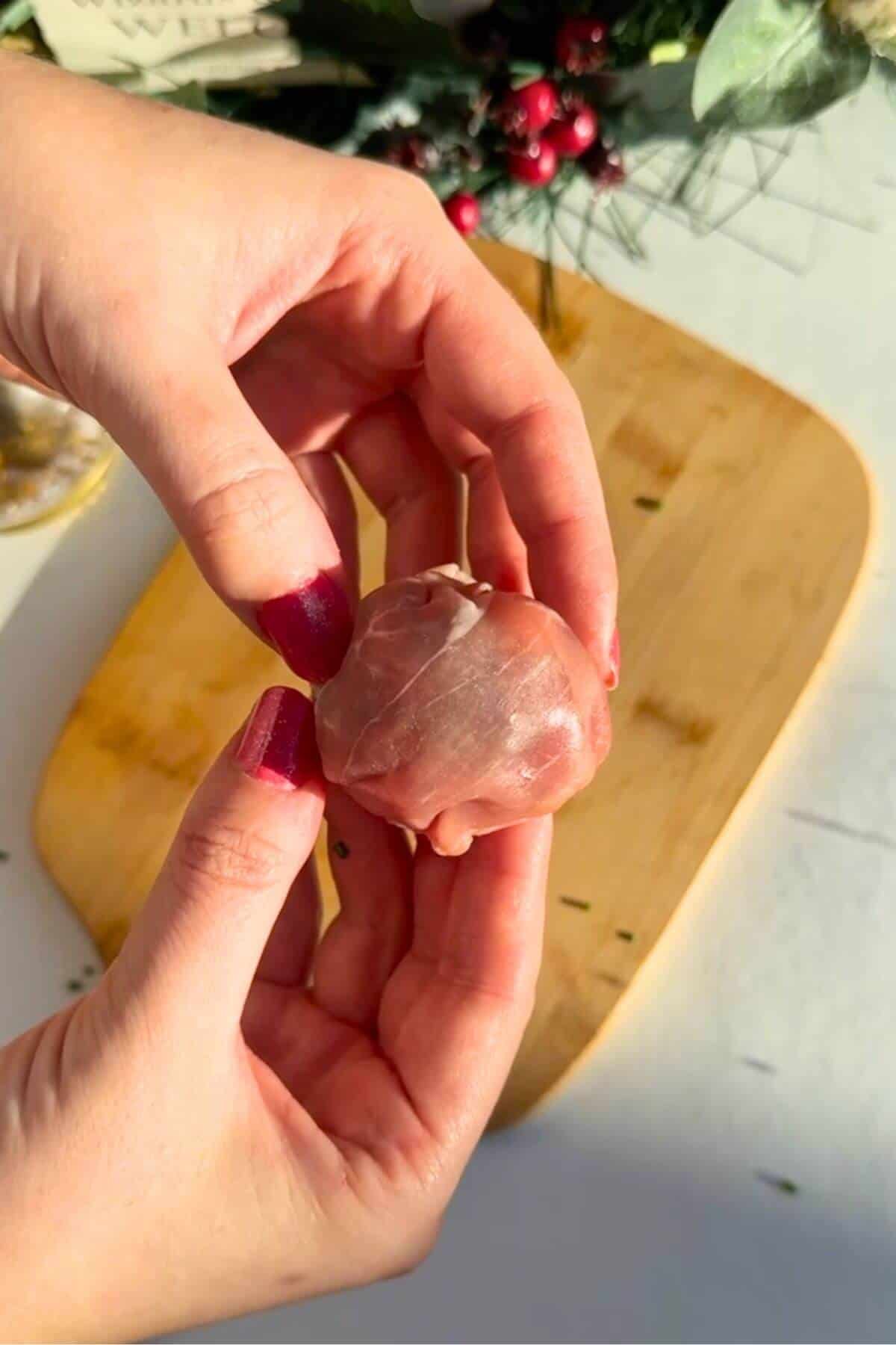 Wrapped brie sweet chili prosciutto bomb.