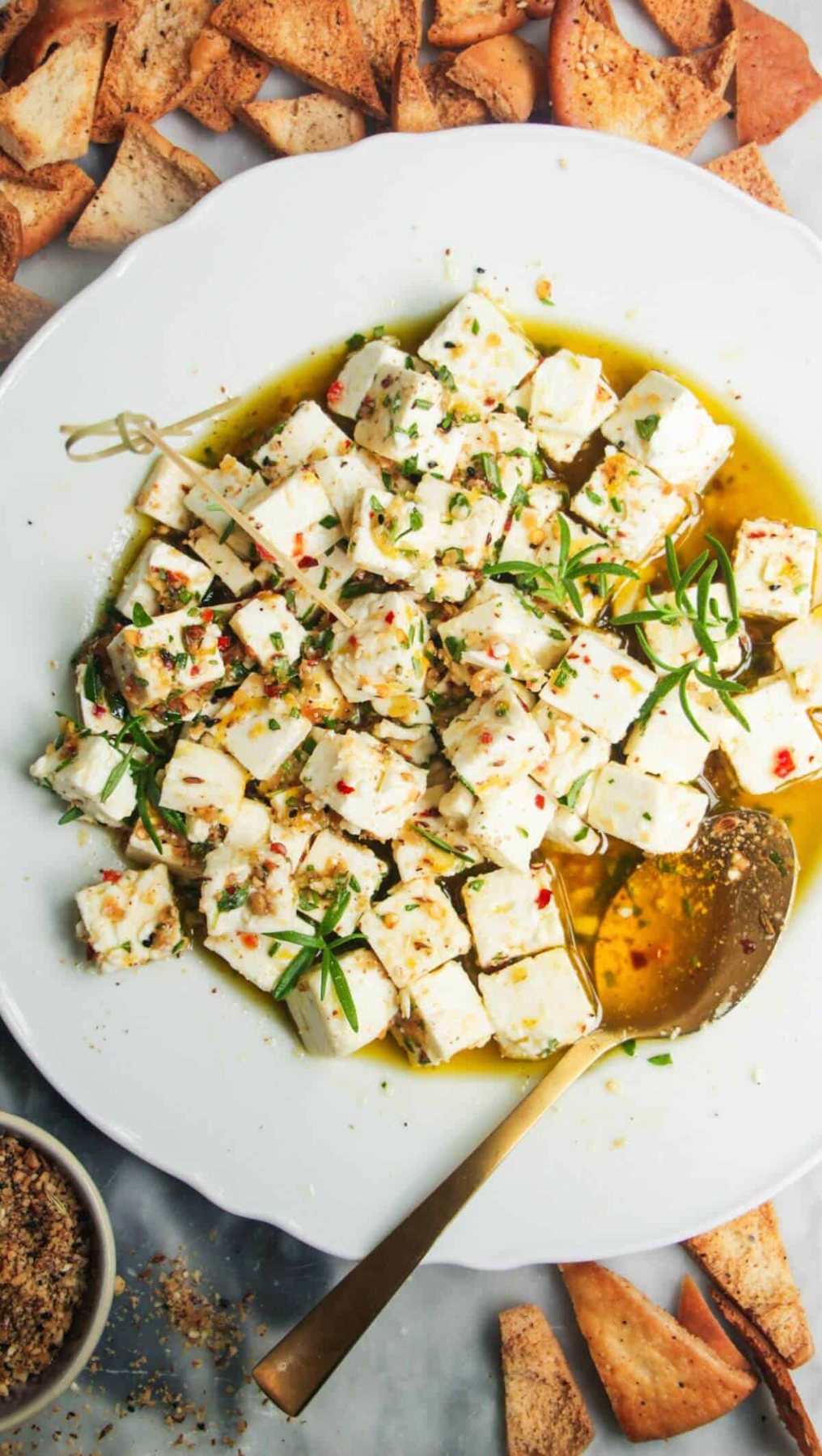 Quick Marinated Feta with Sweet Chilli
