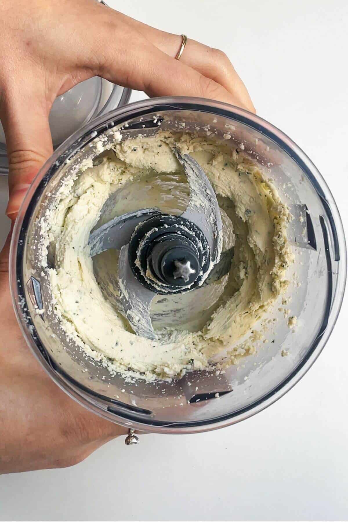 Boursin whipped in a small food processor.