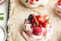 Heavenly Berry Ripple Cheesecake Pavlova Bites