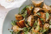 Golden Chicken Mushroom Potstickers