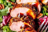 Smoky Coffee Rubbed Pork Tenderloin with Sweet Honey Garlic Glaze