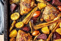 Golden Balsamic Chicken & Root Vegetable Roast