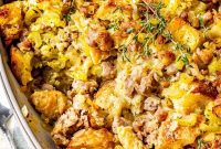 Robust Sourdough Sausage Stuffing, Dairy-Free