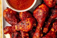 Sweet Peach Glazed Chicken Drumsticks
