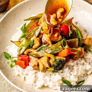 Healthy One Skillet Cashew Chicken Stir Fry