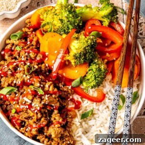 Quick Ginger Ground Beef and Veggie Stir Fry
