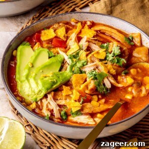 20-Minute Rotisserie Chicken Tortilla Soup