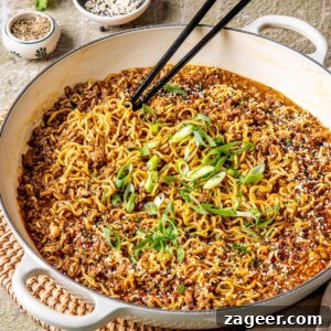 One Pot Ground Mongolian Beef Ramen Noodles