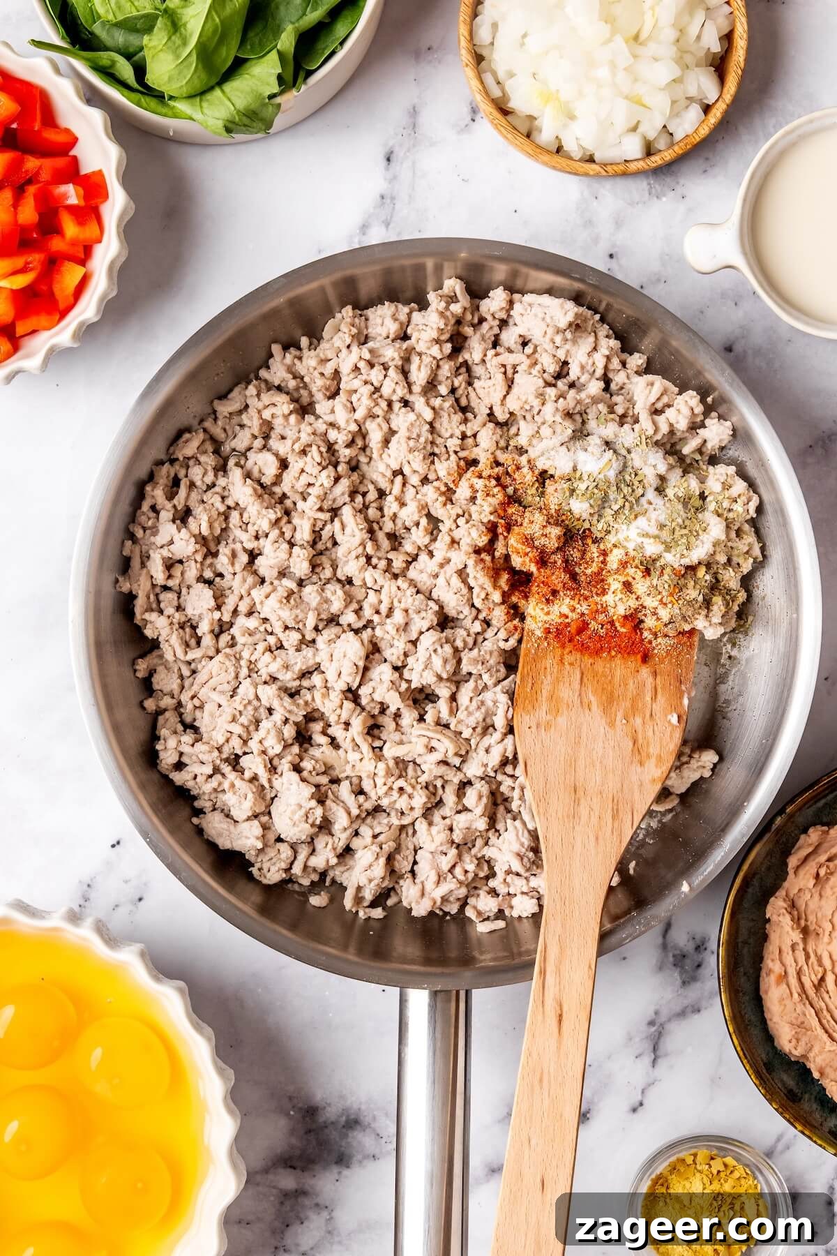 Your Go-To Gluten-Free Frozen Breakfast Burritos 7 Cooking Ground Turkey for Breakfast Burritos - Olivia Adriance