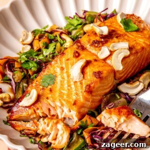 Ginger and Honey Glazed Salmon and Slaw - Olivia Adriance