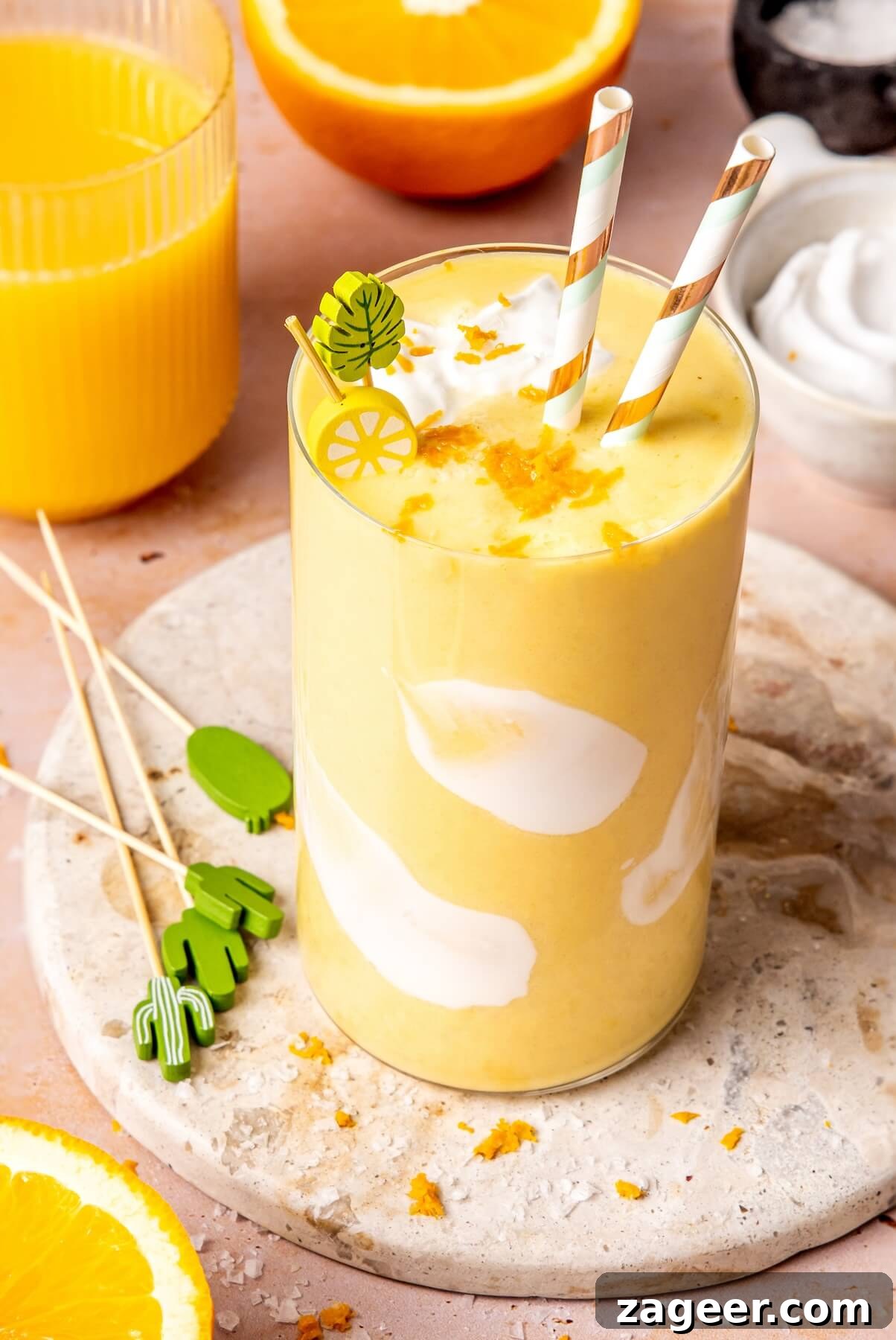THIRTEEN EGG-FREE HIGH-PROTEIN BREAKFASTS 5 Refreshing Orange Creamsicle Smoothie for Breakfast