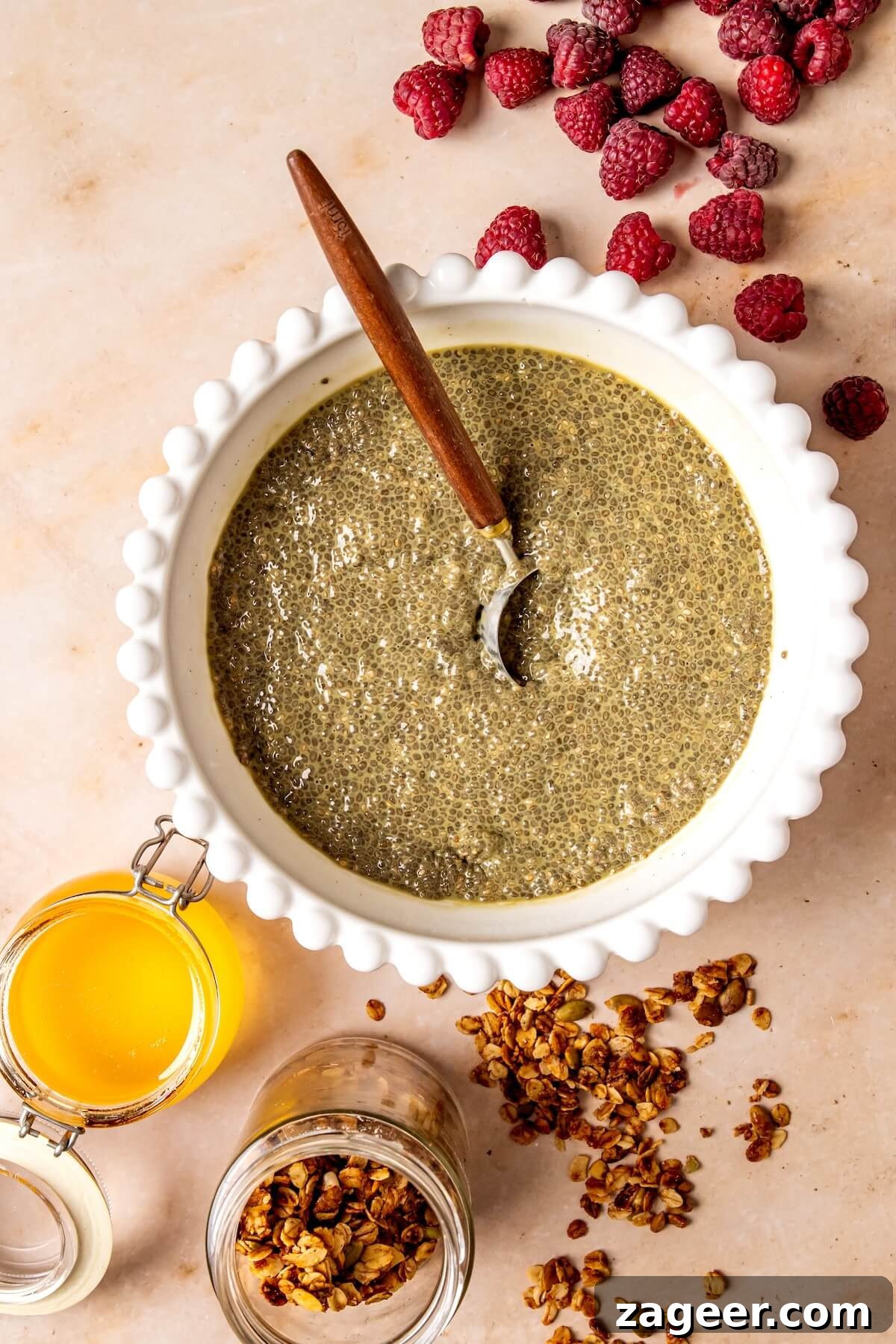 How to Make Matcha Chia Seed Pudding Step 2: Chilling - Olivia Adriance