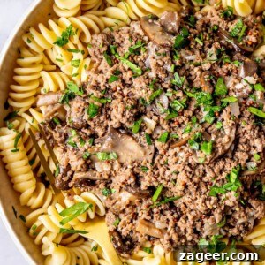 Easy Dairy-Free Ground Beef Stroganoff with Mushrooms