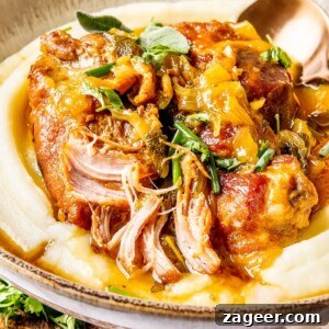 Cider Braised Pork Shoulder with Apples and Sage