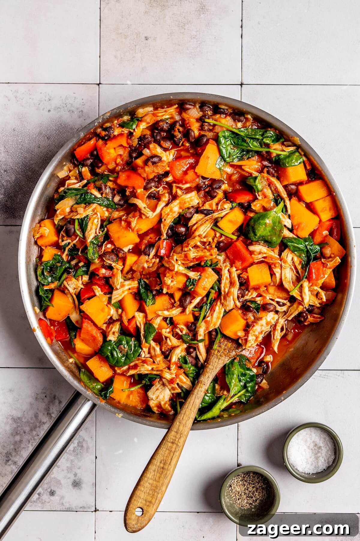 Fiesta Chicken Enchilada Skillet 14 Serving the delicious One Pan Chicken Enchilada Skillet