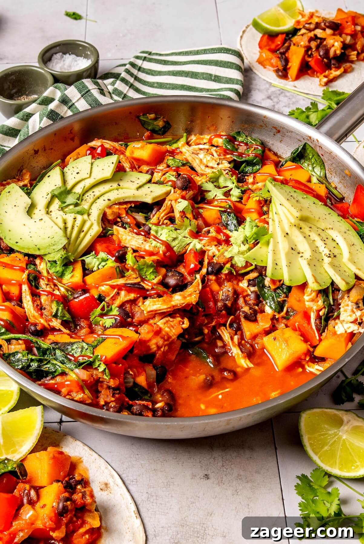 Fiesta Chicken Enchilada Skillet 5 Close-up of the delicious One Pan Chicken Enchilada Skillet