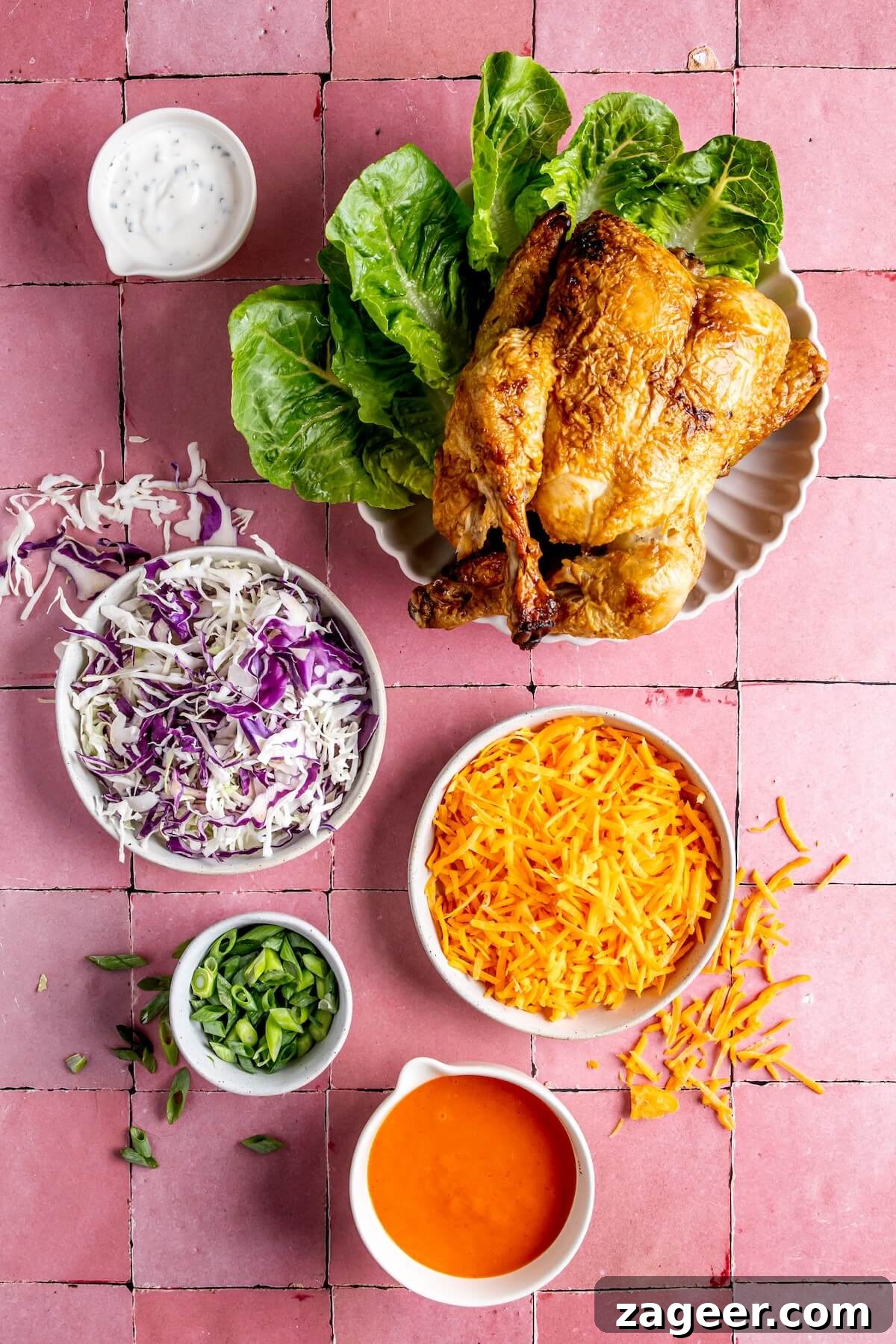 Buffalo Kick Pulled Chicken Salad 4 Ingredients for Buffalo Pulled Chicken Salad - Olivia Adriance