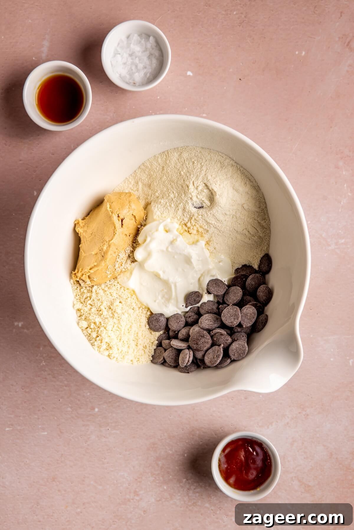 Step 1: Mixing the yogurt and protein powder