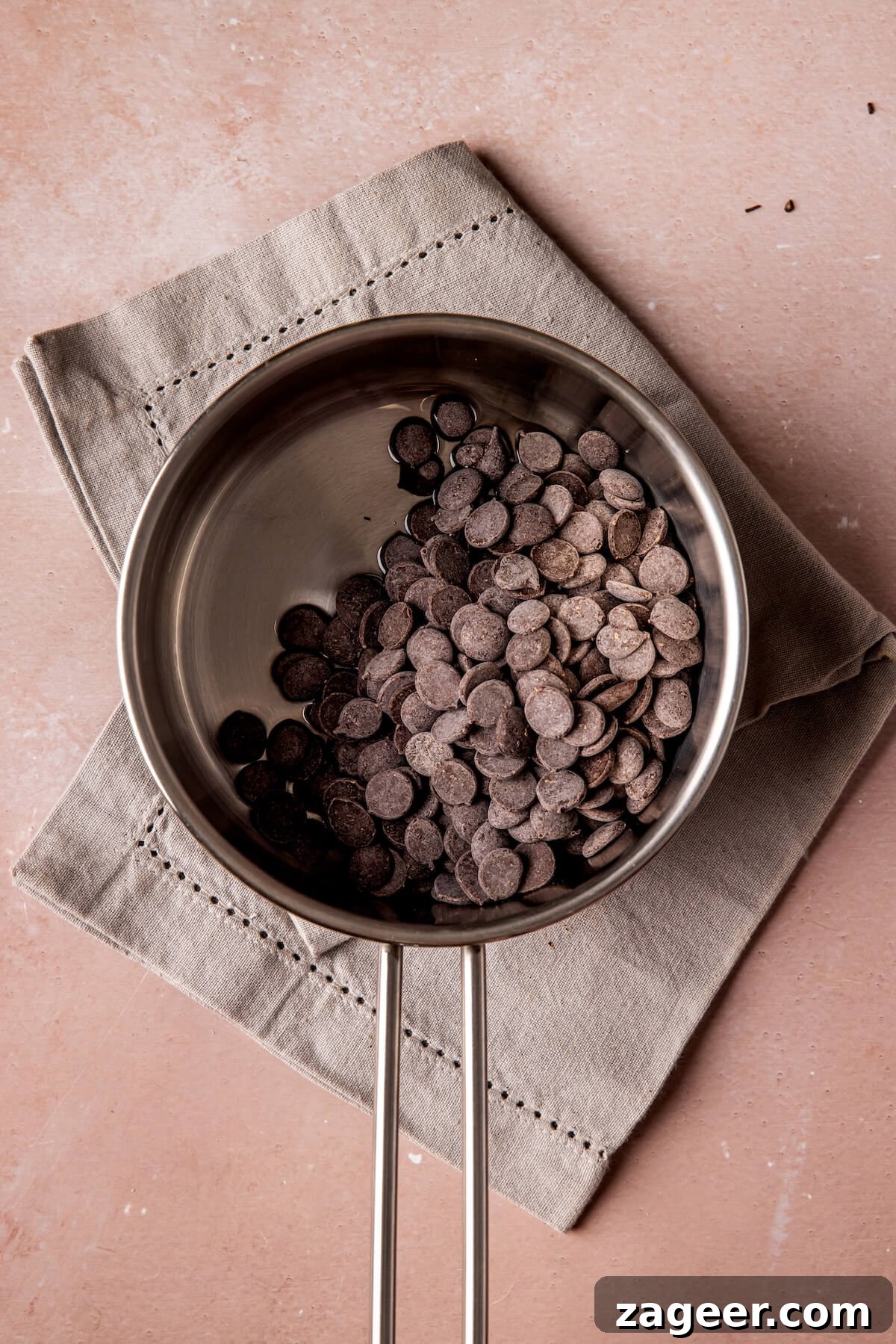 Step 3: Melting chocolate chips with coconut oil