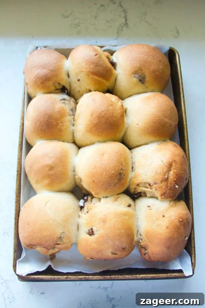 Easter Mini Egg Chocolate Hot Cross Buns 12 12 mini egg hot cross buns, par-baked in a lined oven tray.