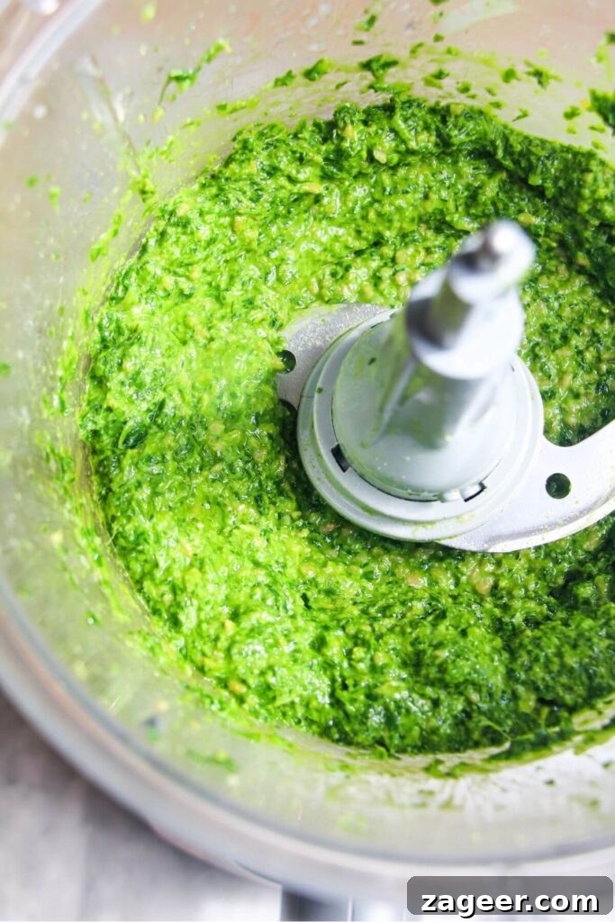 Wild Garlic Pesto in 5 Minutes 6 Bright green wild garlic pesto blitzed in a food processor.