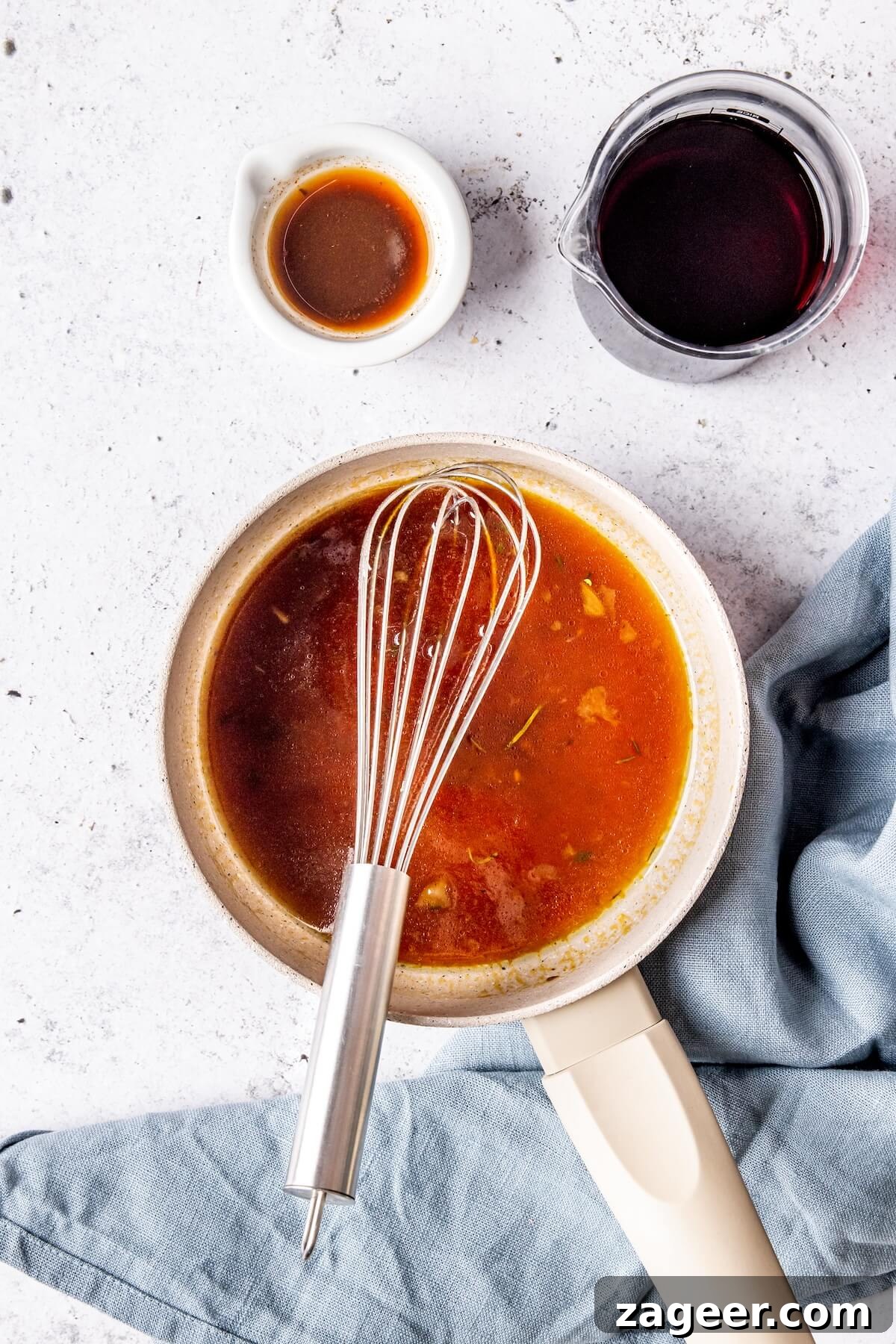 Tender Chuck Roast with Savory Au Jus 12 Making Au Jus from Pan Drippings and Red Wine