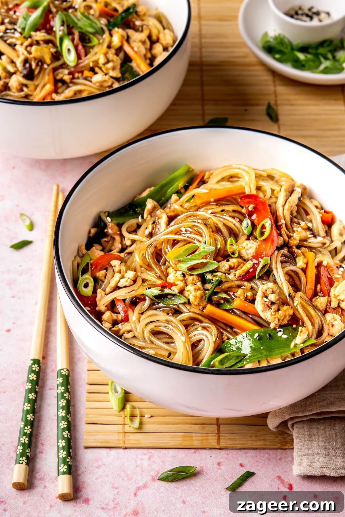 Korean Glass Noodles: A Stir-Fry Sensation 7 Fresh bell peppers and carrots for stir fry