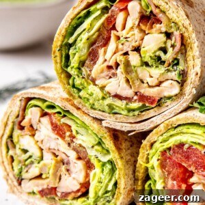 Finished Chicken Bacon Green Goddess Ranch Wraps