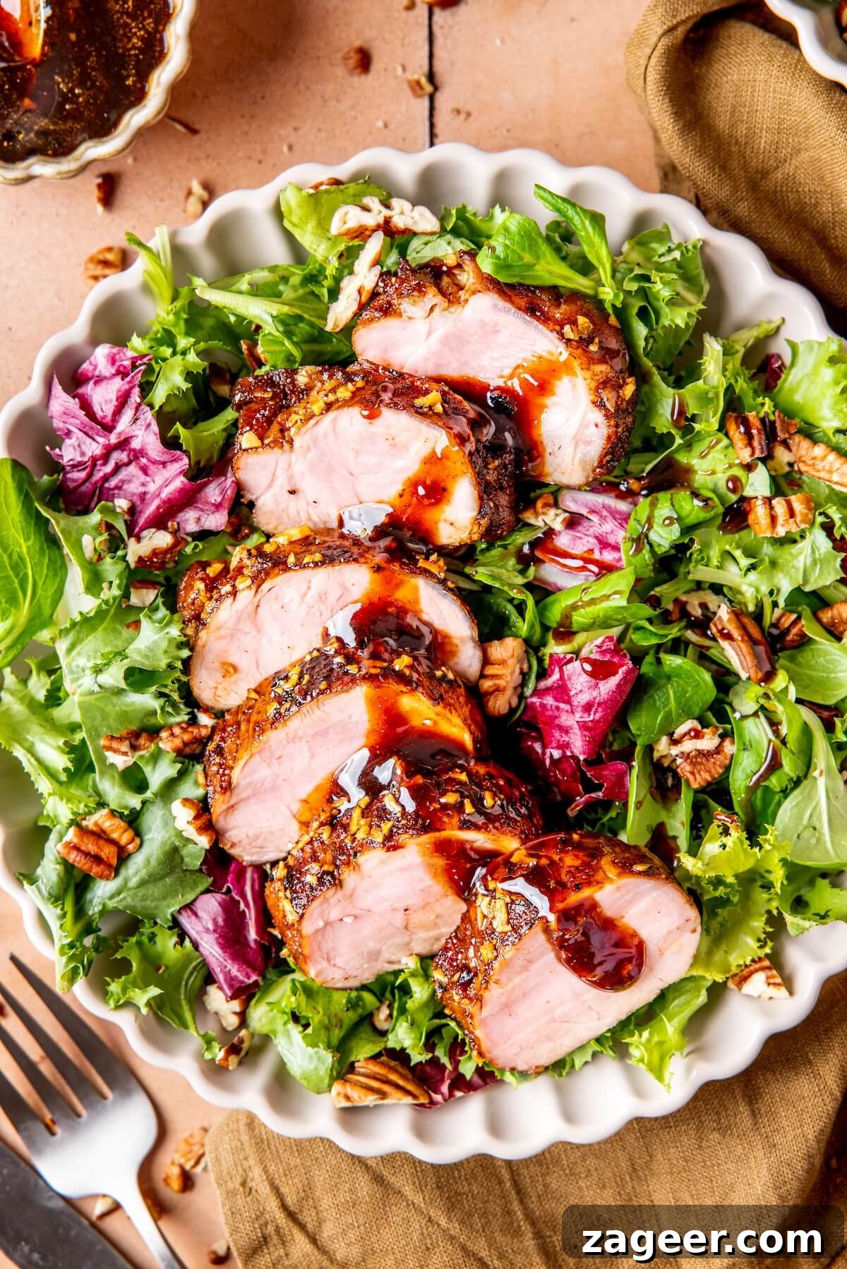 Smoky Coffee Rubbed Pork Tenderloin with Sweet Honey Garlic Glaze 2 Coffee Rubbed Pork Tenderloin - Olivia Adriance