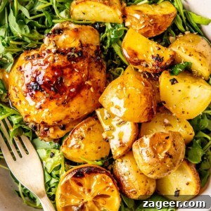 One Dish Roasted Lemon Herb Chicken and Potatoes - Olivia Adriance