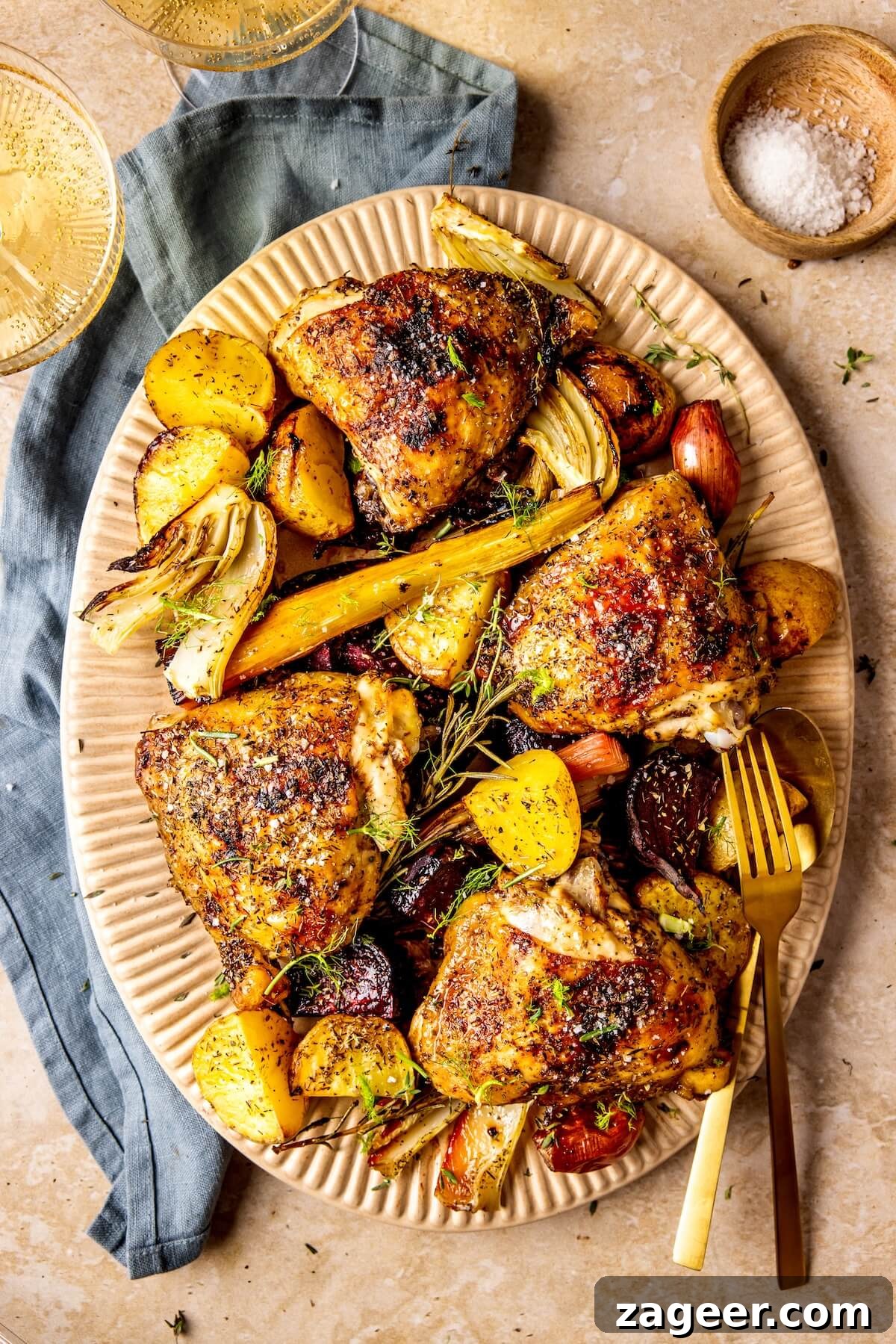 Golden Balsamic Chicken & Root Vegetable Roast 4 Sheet Pan Balsamic Chicken and Root Vegetables - Olivia Adriance