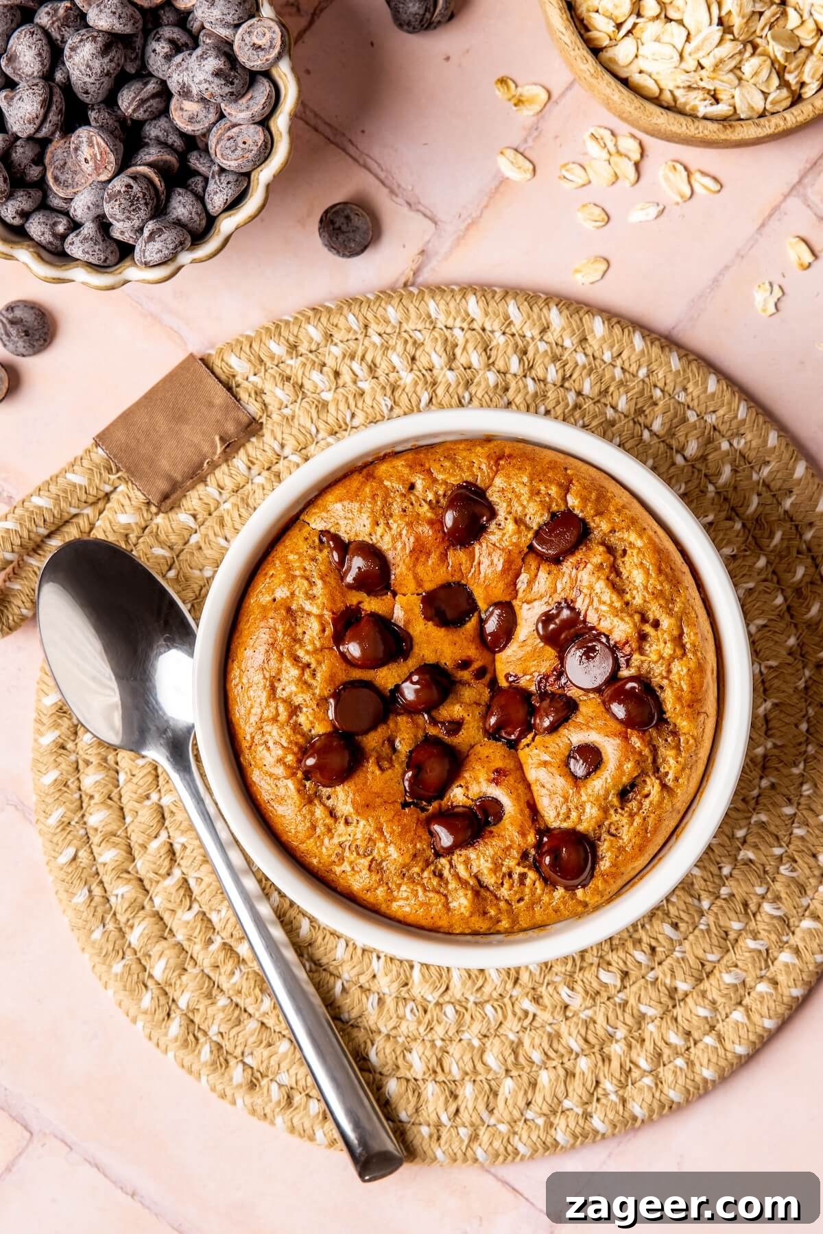 Gooey Chocolate Chip Protein Baked Oats 7 Molten Chocolate Chip Protein Baked Oats - Olivia Adriance