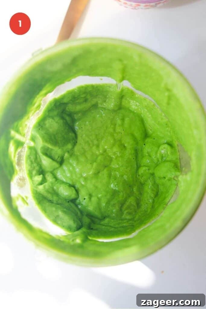Emerald Goddess Chopped Salad Craze 5 Green goddess dressing in a blender.