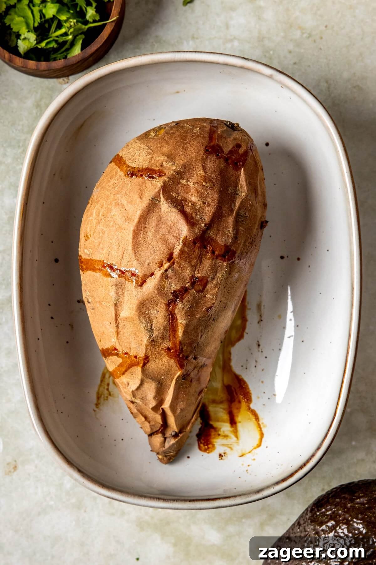Loaded Chipotle Chorizo Sweet Potatoes 13 Step 6: The finished stuffed sweet potato, garnished and ready for serving.