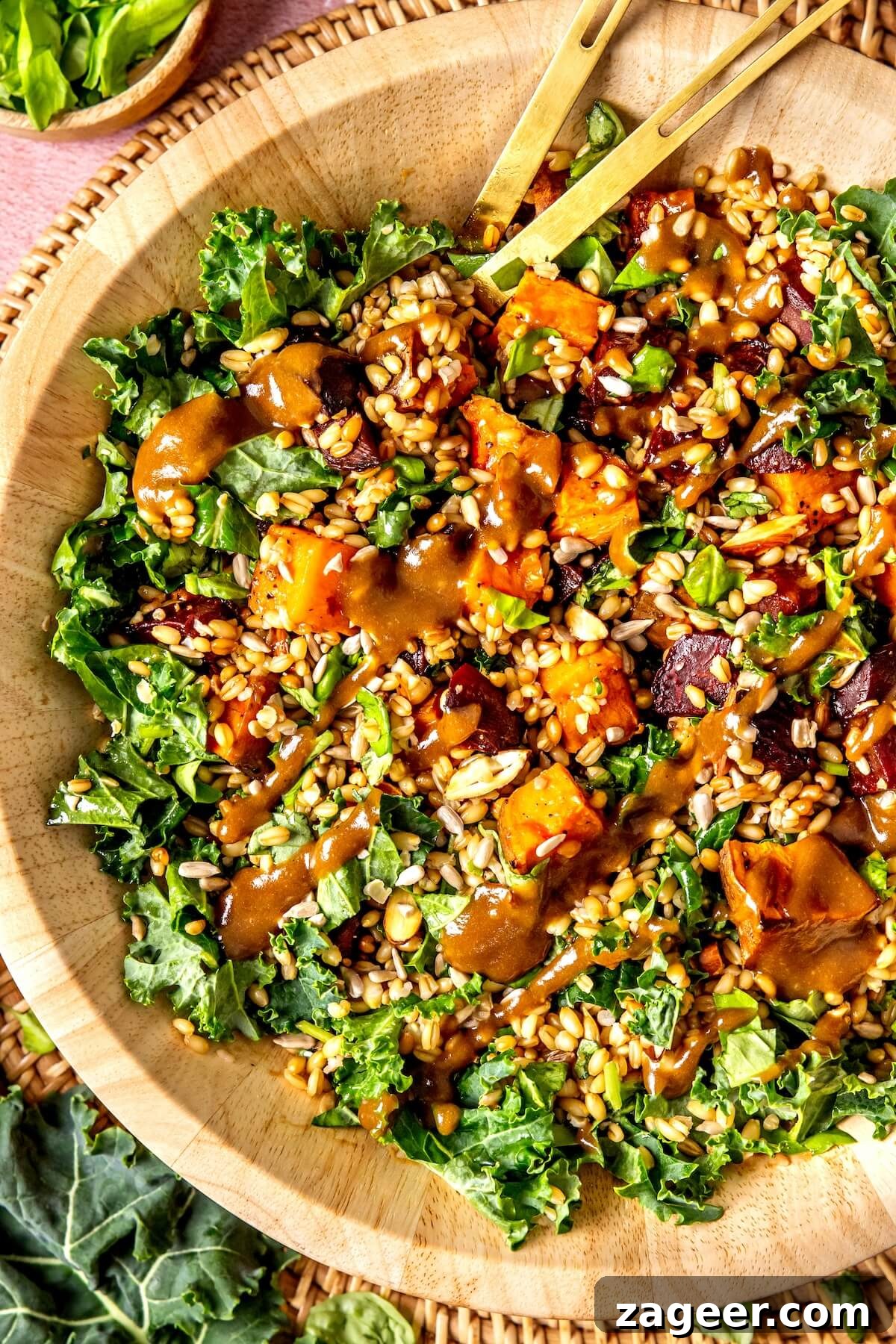 Warm Winter Bounty Salad with Caramelized Shallot Vinaigrette 2 Delicious Warm Winter Harvest Salad with Roasted Shallot Dressing