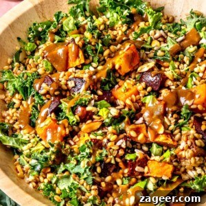 Warm Winter Harvest Salad with Roasted Shallot Dressing