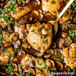 Skillet Chicken Thighs with Creamy Mushroom Gravy - Comfort Food Classic