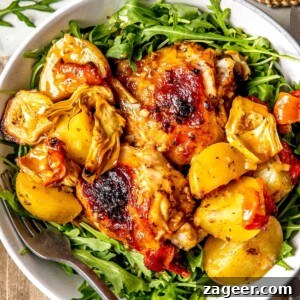 One Pan Mediterranean Chicken and Potatoes with Lemony Pan Drippings
