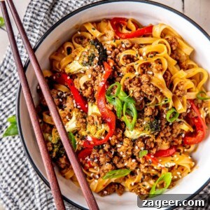 Firecracker Beef and Veggie Noodle Bowls - Spicy and Sweet Takeout-Style Dinner