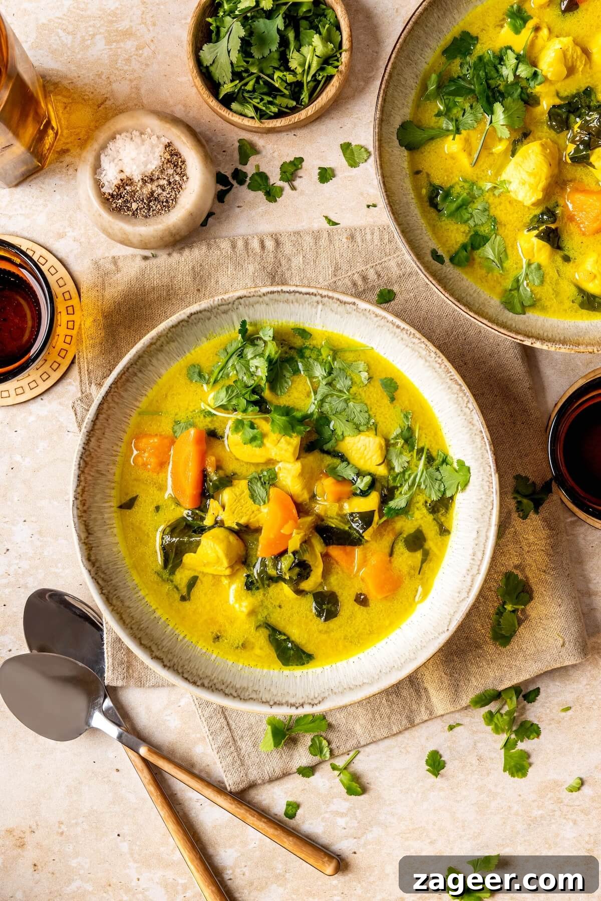 Golden Turmeric Healing Chicken Stew 3 Turmeric Chicken Stew in a bowl - Olivia Adriance