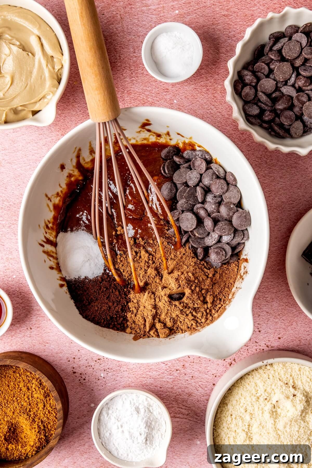 Gluten Free Dairy Free Molten Chocolate Brookies Wholesomely Sweet 8 Step 2: Mixing dry ingredients into wet for brownie batter