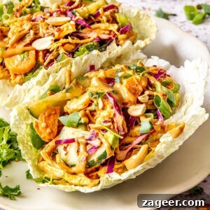 Peanut Satay Chicken Salad Cups