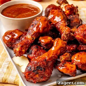 Peach BBQ Sauce Chicken Drumsticks, a perfect baked chicken dinner - Olivia Adriance