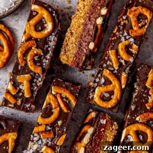 No-Bake Chocolate Peanut Butter Pretzels, ready to be served