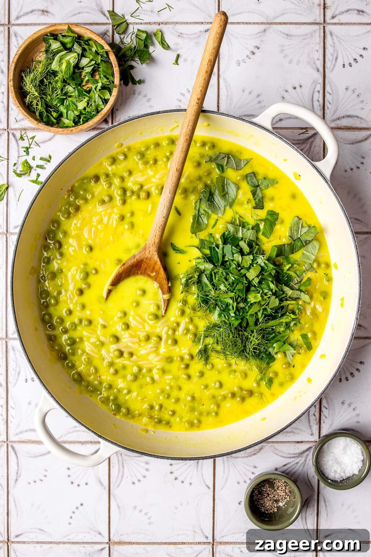 Silky Lemon Orzo (Gluten-Free & Dairy-Free) 12 Gluten-Free Creamy Lemon Orzo finished and ready to serve - Olivia Adriance