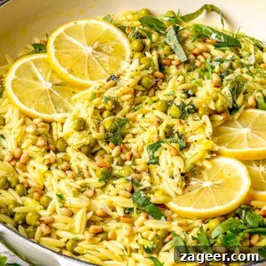Gluten-Free Creamy Lemon Orzo - Olivia Adriance