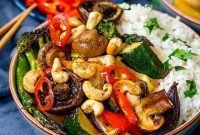 Asian Cashew Mushroom Stir-Fry